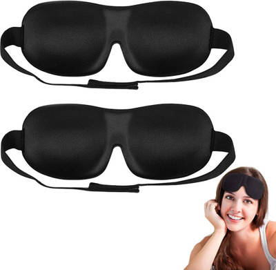 Ezliving 2 Pcs Eye Mask for Sleep 3D Mask and Blind Fold Night Blindfold for Men Women(2 g)