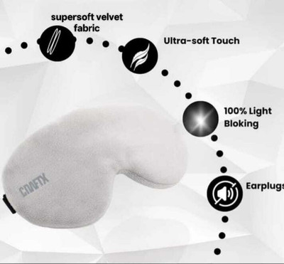 craftx craftX3D Sleeping Eyemask With Earplugs, 100% Darkness,Super-Soft ( GREY )(30 g)