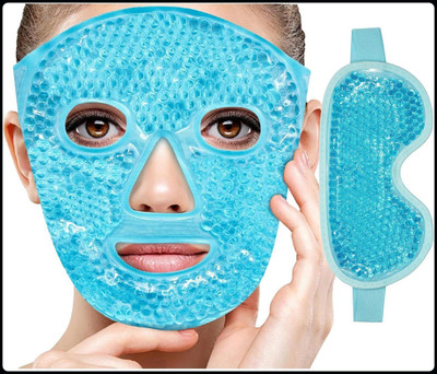 JK ENTERPRISE Face Mask – Reusable Gel Beads | Full Face Cooling & Heating Therapy n-EYE MASK(200 g)