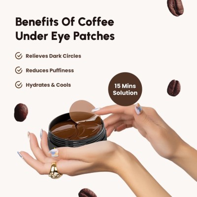 HUZURLU Use Coffee Hydrating Eye Mask Patches Anti-Aging Under Eye Gel Pads(60 g)