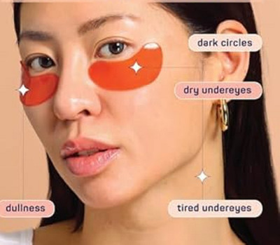 GABBU Eye Patches Hydrating & Refresh for Puffy Eyes, Dark Circles eye mask (orange)(60 g)