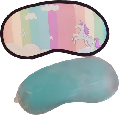 Mallade Multi color Double Unicorn Design Reusable Eye Mask With Ice Gel For Sleeping(100 ml)