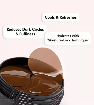 HUZURLU Coffee Hydrogel Under Eye Patches for Dark Circles & Depuffing Mask(60 g)