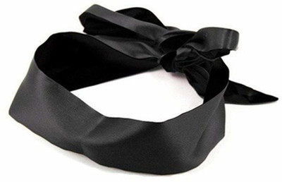 APVP Satin Eye Mask Sleep Mask, 120cm/47inch Adjustable Satin Blindfold Soft Satin Eye Covers for Couple, Travel, Nap, Meditation (Black)(1 ml)