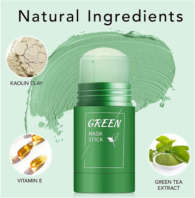 YAWI Green Tea Purifying Clay Stick Mask Anti Acne Cleaning Solid Mask Stick For Face(40 g)