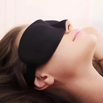 Black mirror 3D LIGHT BLOCK SLEEP EYE MASK FLEXIBLE & ADJUSTABLE TO FIT ALL HEAD SIZE (1 pcs)(1 ml)