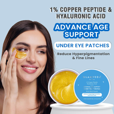 GLAMVEDA Copper Peptide 1% Advance Age Support Under Eye Patches For De-Puffing(100 g) deal from flipkart