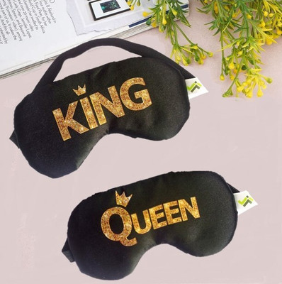 JELLIFY Pack of 2 King and queen Printed Sleeping Eye Mask without Gel for Men & Women(0 ml)