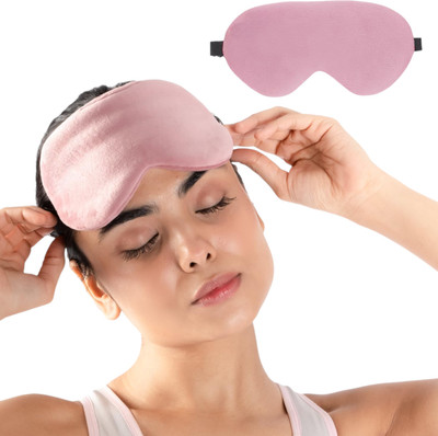 WOYR Pink Velvet Eye Mask for Sleeping|Eye mask with elastic strap for men women(1 ml)