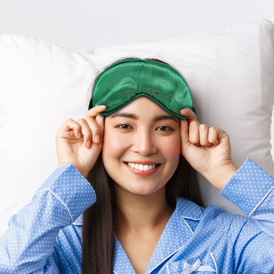 Vintageware Eye Mask For Sleeping, Sleep Mask With Adjustable Strap, Green,(15 g)