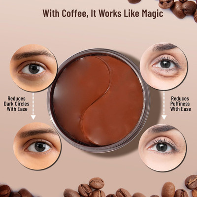 FLORERO Coffee Hydrogel Under Eye Patches for Dark Circles(60 g)