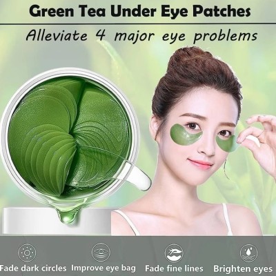 HUZURLU Green Tea Hydrogel Under Eye Patches for Fine Lines(84 g)