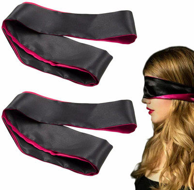 eyurva 2 pack soft silk satin blindfold ribbon | soft satin eye mask for couple(20 ml)