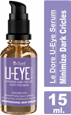 Le Dore U-Eye Under Eye Serum – With Eyeseryl Peptides Caffeine Hyaluronic Acid Veg Ceramide Coffee Seed Extract | Helps Remove Dark Circles, Fine Lines, Wrinkles and Puffy Eyes (15 ml)(15 ml)