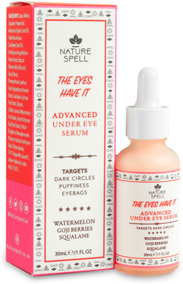 Nature Spell Advanced Under Eye Serum with Watermelon and Goji Berries - Made in the UK(30 ml)