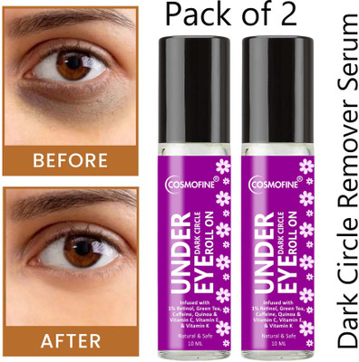 cosmofine Under Eye and Dark Circle Serum Roll On Reduce Wrinkles & Fine Lines (Pack of 2)(20 ml)
