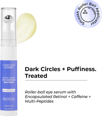 Conscious Chemist Retinol Peptide Eye Cream with Massage Roller | Dark Circle Care(15 ml)