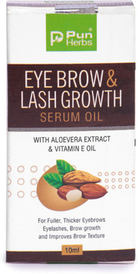 PunHerbs Eye Brow & Lash Growth Serum Oil | With Aloevera Extract & Vitamin E Oil(10 ml)