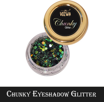VOZWA Professional Black Mix Chunky Eyeshadow Glitter 4 g(Black Mix)