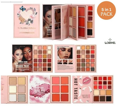 LORSHEL 5 in 1 makeup book eyeshadow Full Makeup Routine in One Kit 100 g(Multicolor)