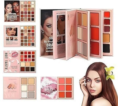 URBANUCANBE 5 in 1 Makeup Book Kit | Eyeshadow (Glitter and matte) Highlighter Blush Contour 200 g(MULTICOLOR)