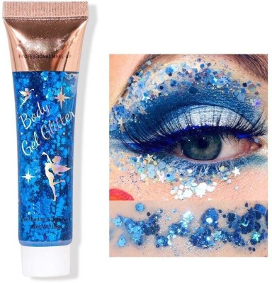 tanvi27 Body Glitter Gel, Face Glitters Body Gel Shimmer Liquid Blue Eyeshadow 18 g(BLUE)