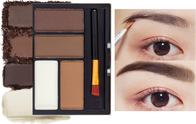 ADJD Deep pigment 4 In 1 Black Brown and White Eyebrow Powder & Eye brow Palette 8 g(Multicolor)