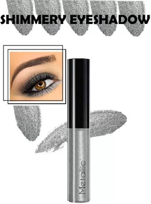 Yuency Glitter & Shimmer Liquid Grey Eye Shadow For Makeup 12 ml(GREY)