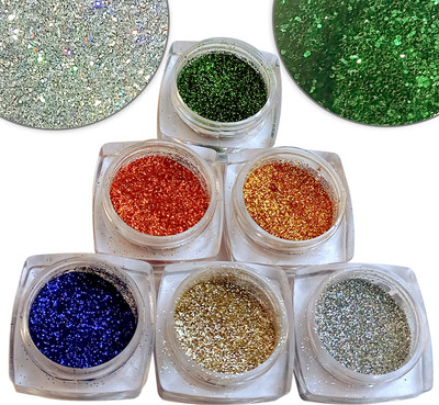 vizo Eyeshadow: Combo of loose Glitter Powder in beatiful square oval box 6 g(Multicolor)