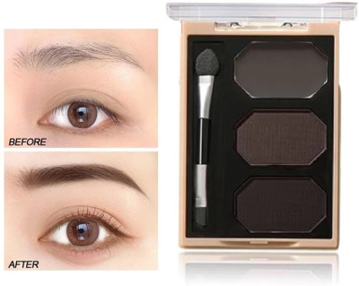HUZURLU 3 Colors Brow Fix Eyebrow Powder With Brush 9 g(MULTICOLOR)