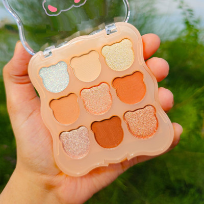 GABBU New Korean 9-Color Cute Bear Eyeshadow Palette 10 g(multi color)