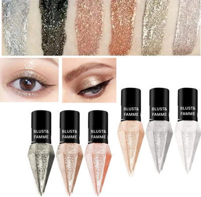 BLUST&FAMME Liquid Eyeshadow Non-Transfer & Insta Dry Metallic & Shimmery Finish 6j 12 g(multi)