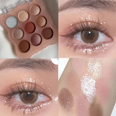 GFSU - GO FOR SOMETHING UNIQUE Korean Eye Glitter Makeup 9 colors high pigment eyeshadow 12 g(multi color)