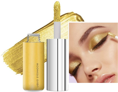MYEONG Highly Pigmented Golden Shiny Metallic Liquid Non-Transfer Eyeshadow 7 ml(Golden)