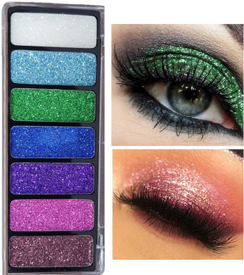 YAWI Eye makeup 7 colour glitter Eyeshadow palette highly pigmented shades 11.26 g(Multi Shade)