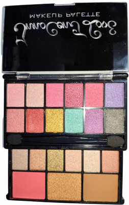 manasona 18 Color Eyeshadow 1 Blusher ,1 Highlighter & 1 face powder Makeup Kit 22 g(MULTICOLORS)
