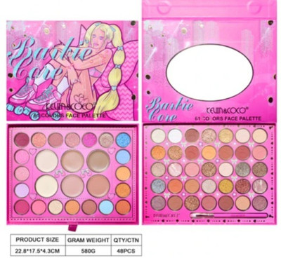 DILANCI KEVIN & COCO Barbie Core 61 Colors Face Palette Makeup Kit 650 g(Pink)