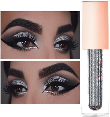 tanvi27 Waterproof & Highly Pigmented Metallic Liquid Glitter Grey Eyeshadow 5.5 ml(grey)
