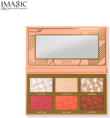 IMagic HIGHLIGHT,BLUSH AND CONTOUR PALETTE 6 - COLOR Highlighter 24 g(multi coloured)