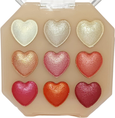 WECHARMERZ Heart Eyeshadow Palette Brightening Skin Blusher Highlighter Eyeshadow Palette Highlighter(Shade-02)
