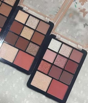 Latixmat 9 Shade Eyeshadow With Highlighter and Blusher Pallete Pack of 2 32 g(Multicolor)