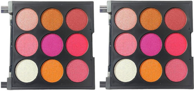 Luipui 9 COLOR EYESHADOW PALETTE PACK OF 2 16 g(MULTICOLOR)
