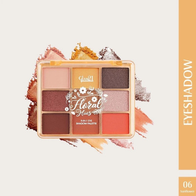 Glam21 Floral Hues 9in1 Eyeshadow Palette | Super-blendable, Smudge-proof 7.2 g(Sunflower)