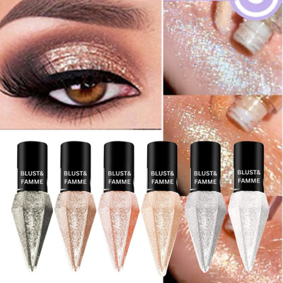 BLUST&FAMME Liquid Eyeshadow Non-Transfer & Insta Dry Metallic & Shimmery Finish 6 12 g(multi)