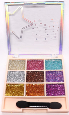 Yuency New Shimmer And Shine Eyeshadow Pressed Powder Palette With Glitter 18 18 g(MULTICOLOR)