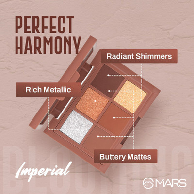 MARS Blooming Matte & Shimmer Eyeshadow Palette | Highly Pigmented | Blendable | 4.8 g(03-IMPERIAL)