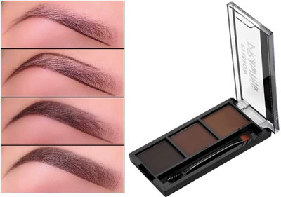 NADJA 3 Shades Eyebrow Palette Waterproof Eyebrow Filler with Brush 7.2 g(MULTI COLOR)