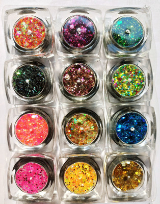 vizo Heigh gloss multicolor chunky glitter powder eyeshadow powder 18 g(Multicolor)