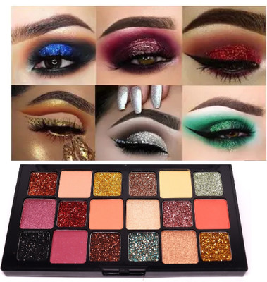 FLORERO Trendy 18 Colour Glitter Eyeshadow Palette 18 g(multi color)