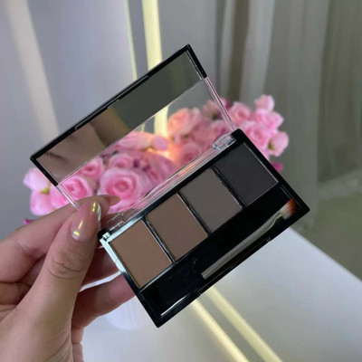 Latixmat 4 Color Eyebrow Powder Cake Palette With 1 Brush 9 g(Multi Color)